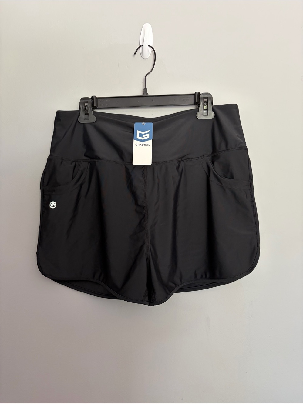 G Gradual Wide Waistband Shorts Women’s XL Black Liner Athletic Sports Stretch